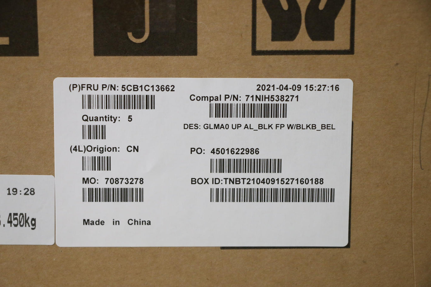 Lenovo Cover Upper C82Lm Al_Blk Fp Bl - 5CB1C13662
