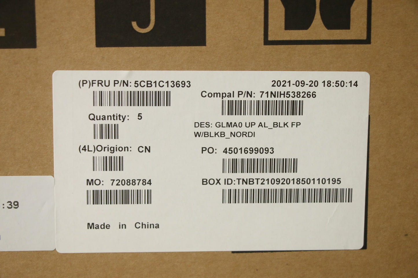 Lenovo Cover Upper C82Lm Al_Blk Fp Bl - 5CB1C13693