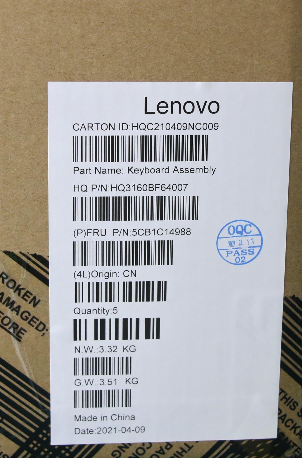 Lenovo Cover Upper Case Asm_Ger H 82C - 5CB1C14988