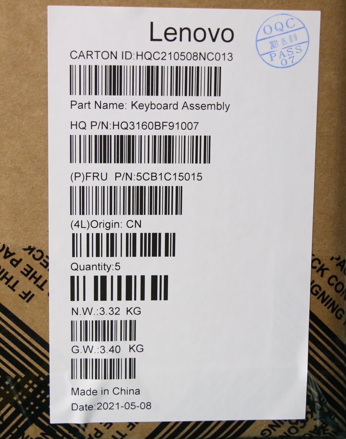 Lenovo Cover Upper Case Asm_Eng H 82C - 5CB1C15015