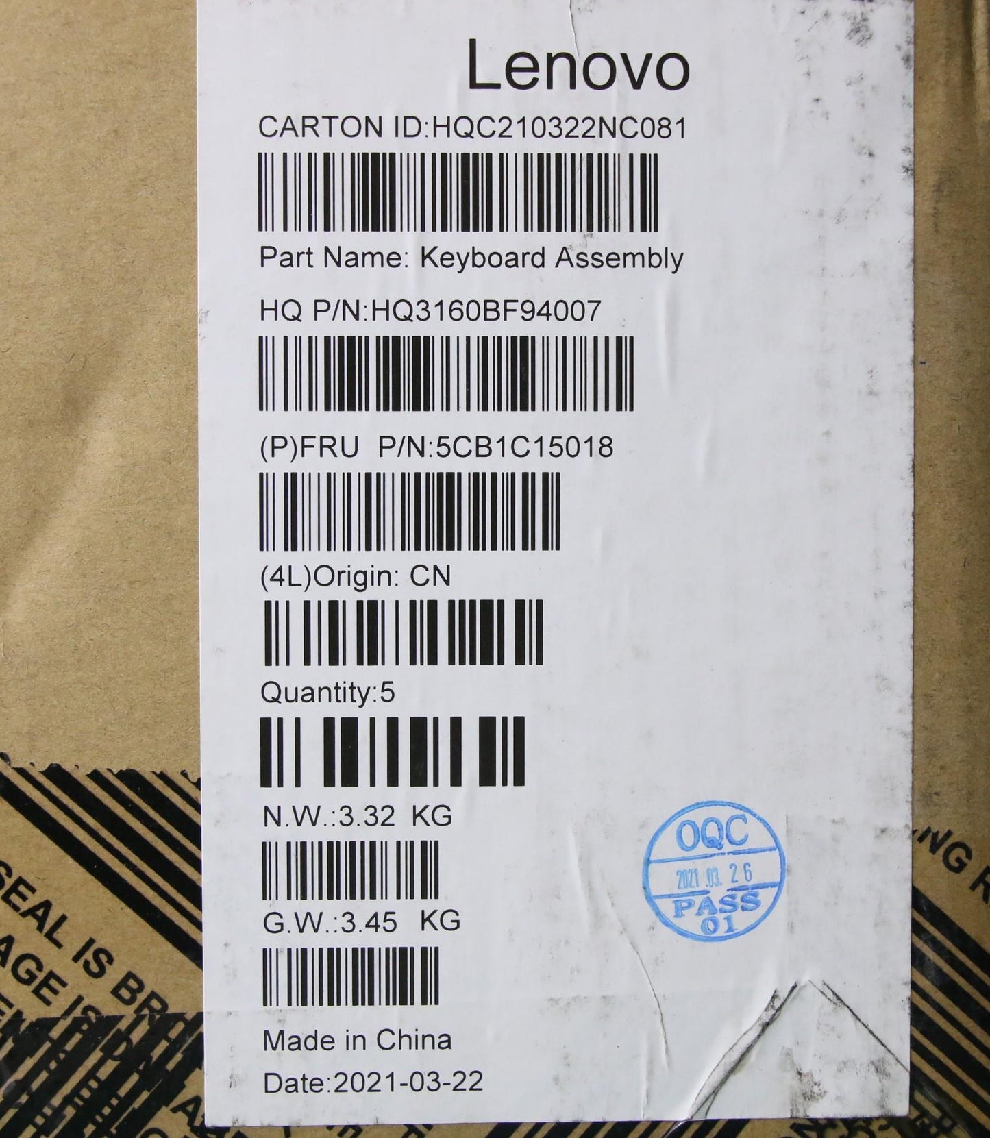 Lenovo Cover Upper Case Asm_Fra H 82C - 5CB1C15018