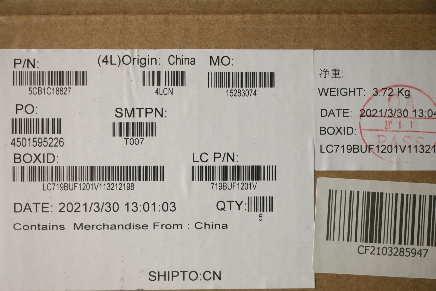 Lenovo Cover Upper Case Asm_Euro Eng - 5CB1C18827