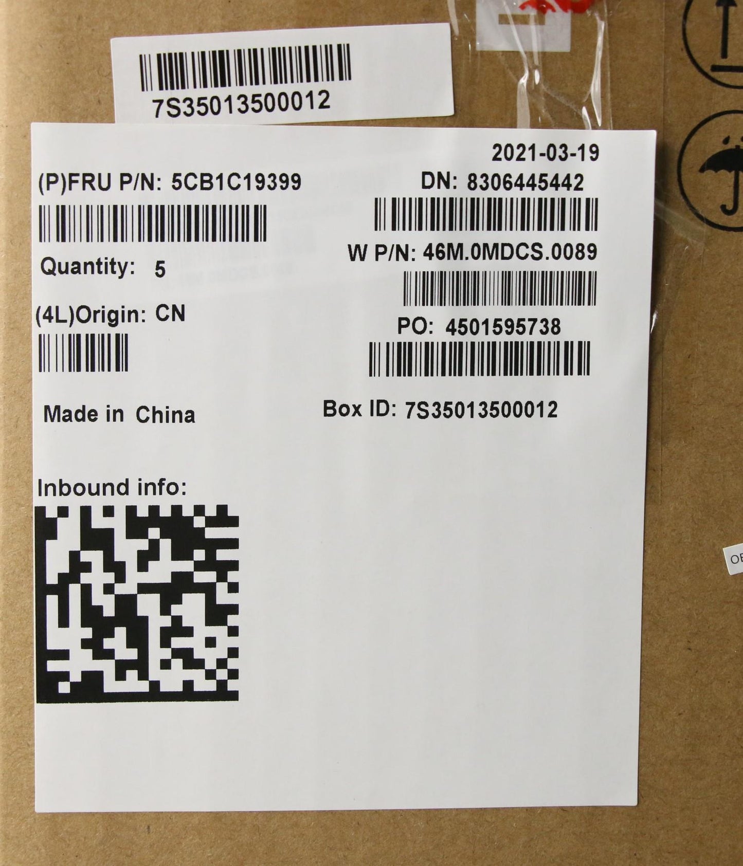 Lenovo Cover Upper Case Asm_Ar-E W 82 - 5CB1C19399