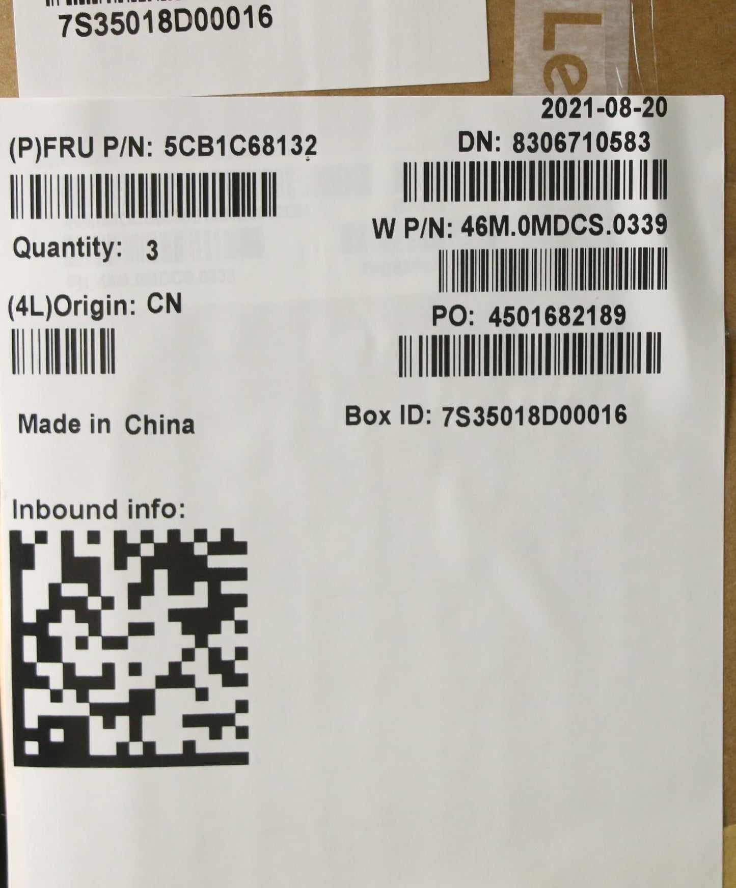Lenovo Cover Upper Case Asm_Fra W 82H - 5CB1C68132