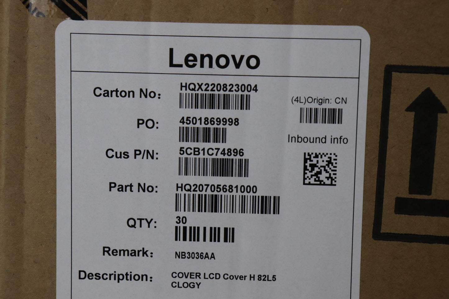 Lenovo Cover Lcd Cover H 82L5 Clogy - 5CB1C74896