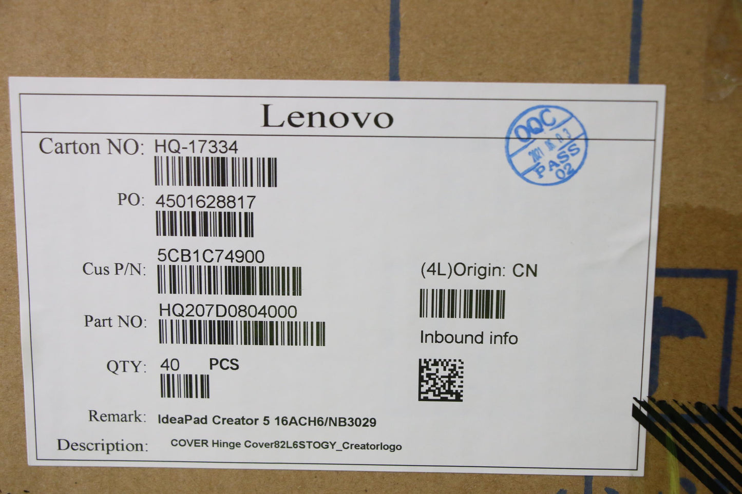 Lenovo Cover Hinge Cover82L6Stogy_Cre - 5CB1C74900