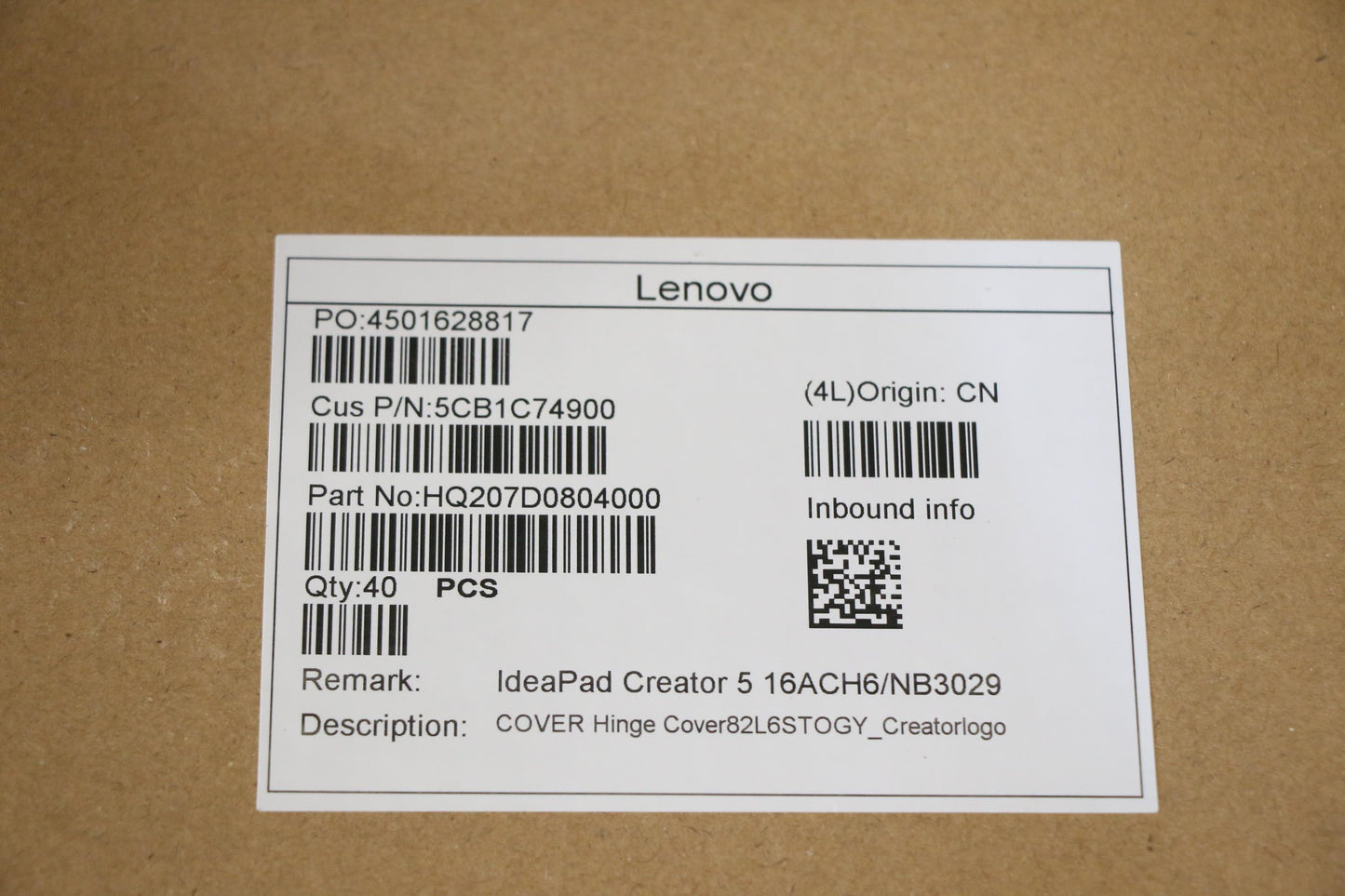 Lenovo Cover Hinge Cover82L6Stogy_Cre - 5CB1C74900
