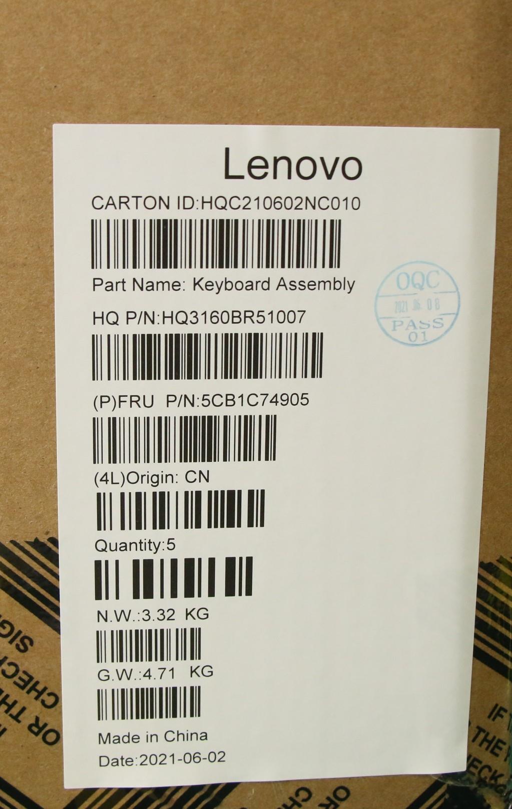 Lenovo Cover Upper Case Asm_Cze/Slkh8 - 5CB1C74905