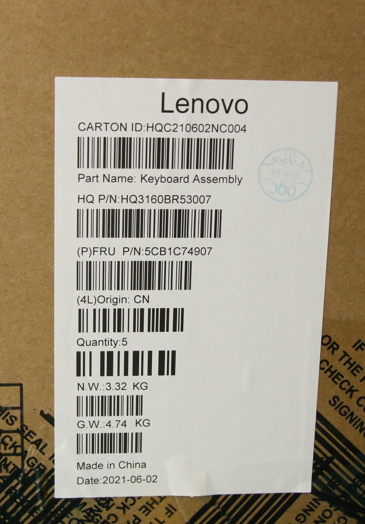 Lenovo Cover Upper Case Asm_Euro Engh - 5CB1C74907