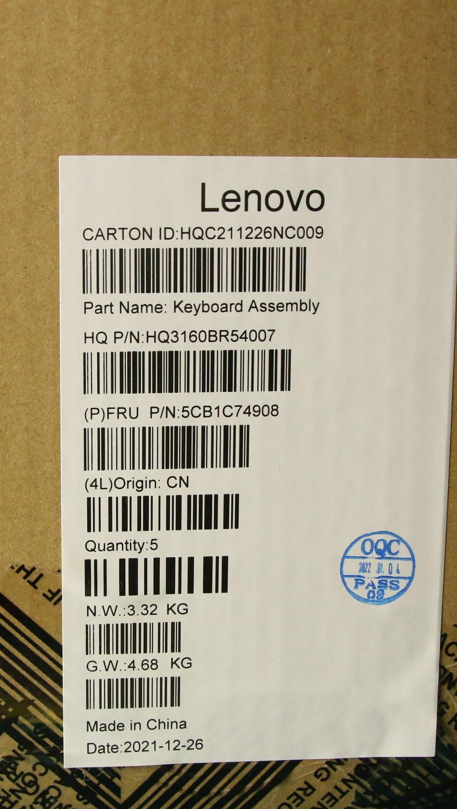 Lenovo Cover Upper Case Asm_Fra H 82L - 5CB1C74908