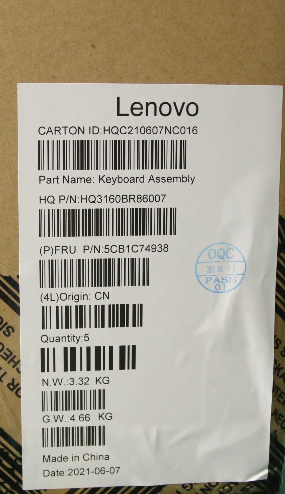 Lenovo Cover Upper Case Asm_Eng H82L5 - 5CB1C74938