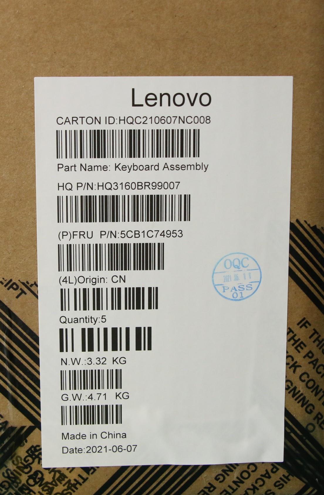 Lenovo Cover Upper Case Asm_Nordic H8 - 5CB1C74953