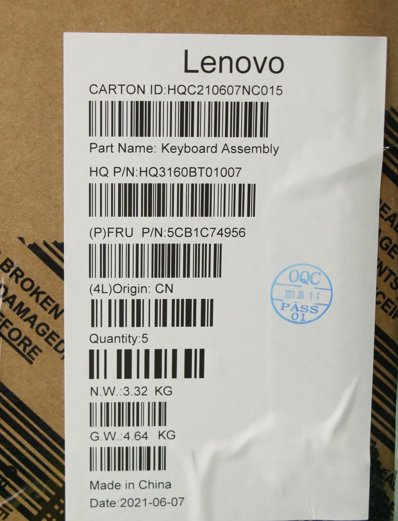 Lenovo Cover Upper Case Asm_Slv H82L5 - 5CB1C74956