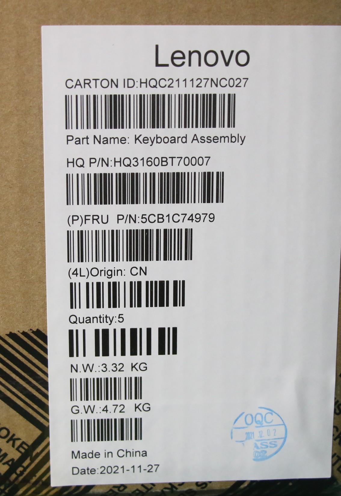 Lenovo Cover Upper Case Asm_Hun H82L5 - 5CB1C74979