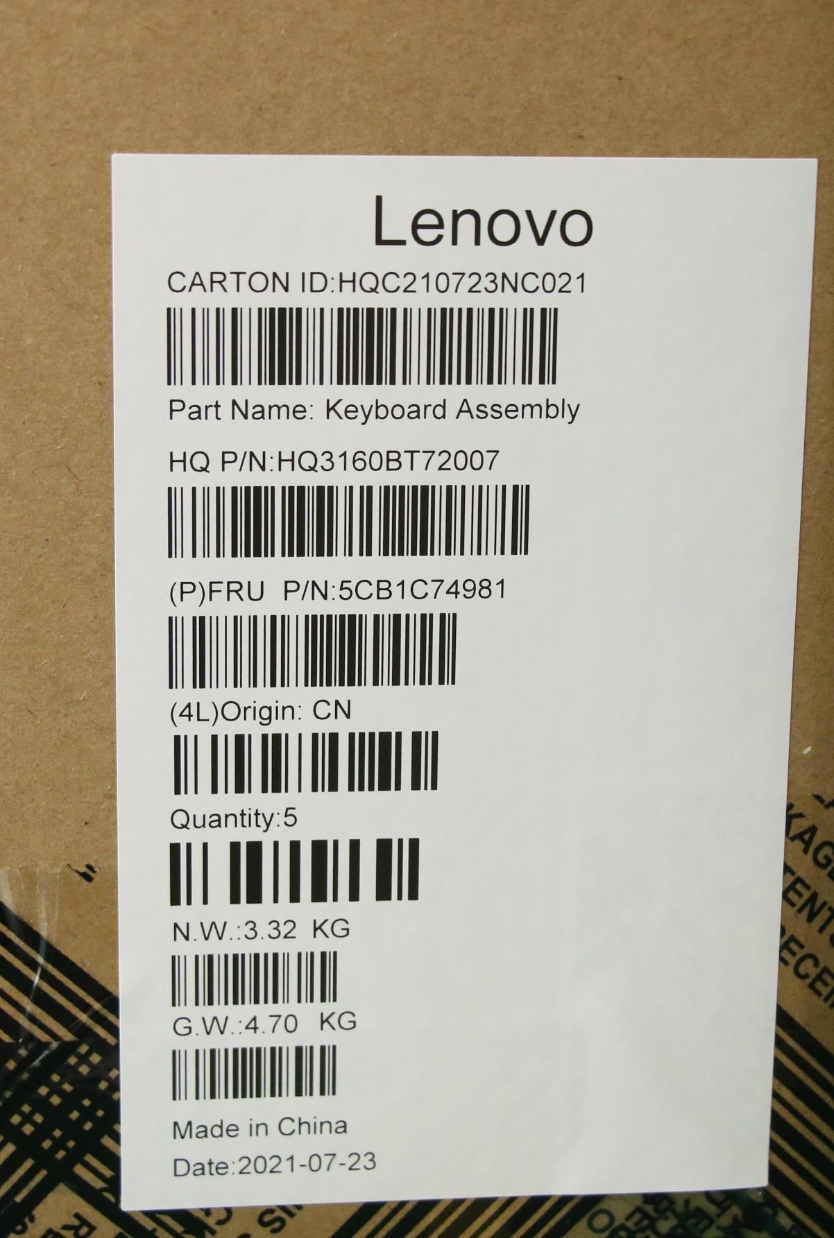 Lenovo Cover Upper Case Asm_Ita H82L5 - 5CB1C74981