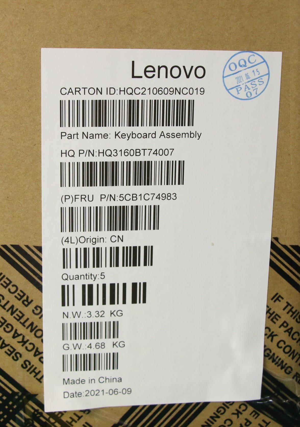 Lenovo Cover Upper Case Asm_Kor H82L5 - 5CB1C74983