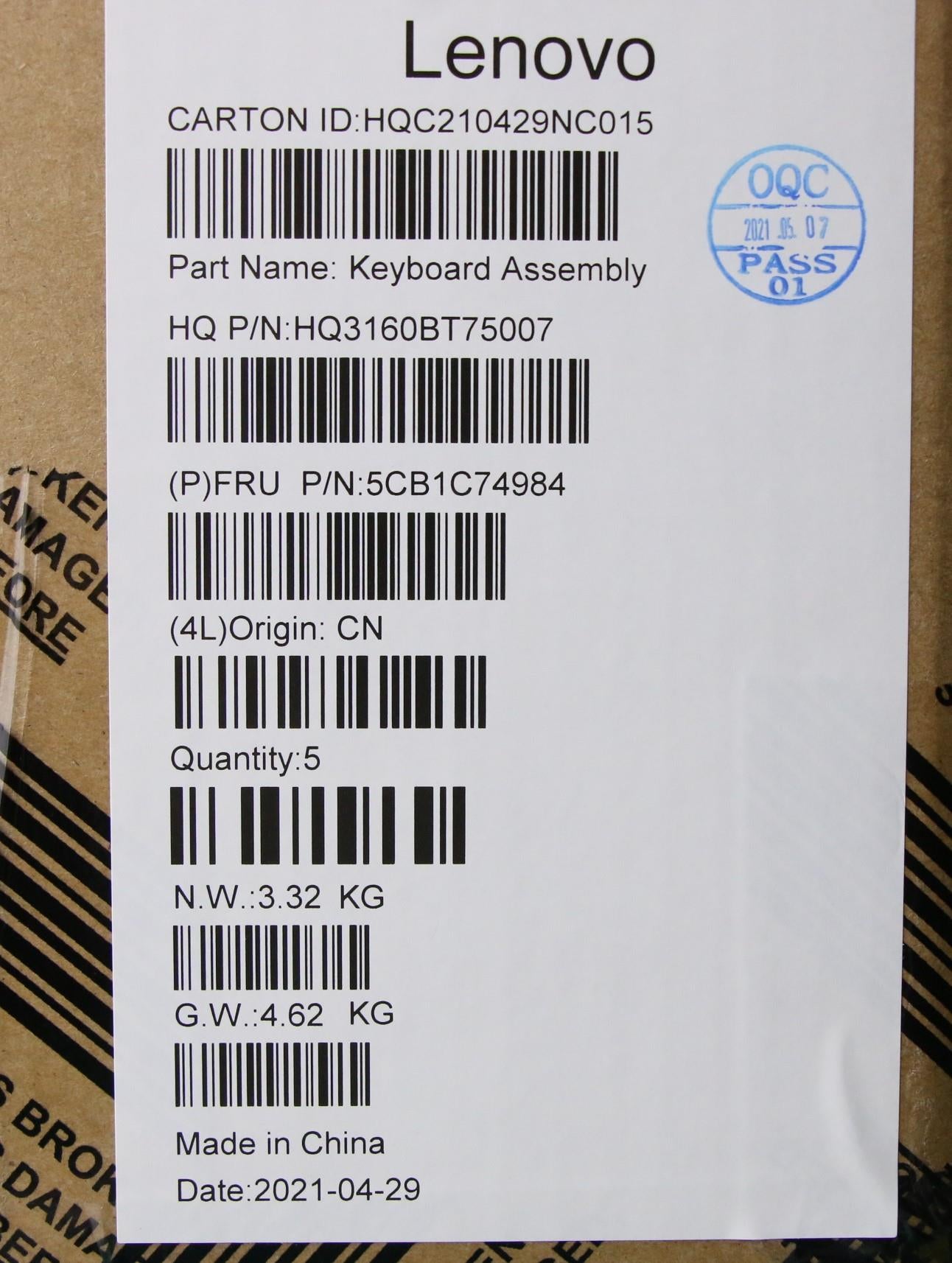 Lenovo Cover Upper Case Asm_La Spa H8 - 5CB1C74984