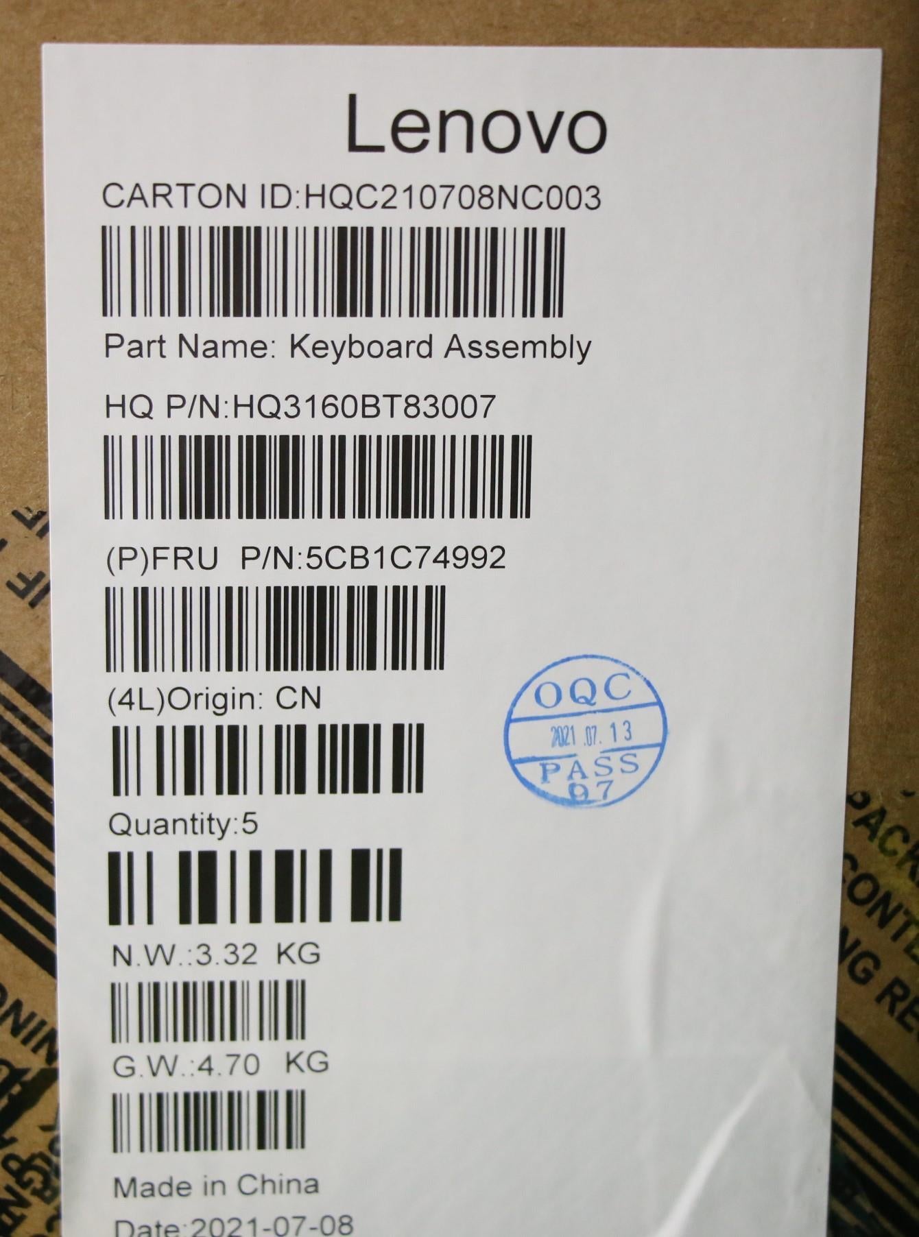 Lenovo Cover Upper Case Asm_Thai H82L - 5CB1C74992