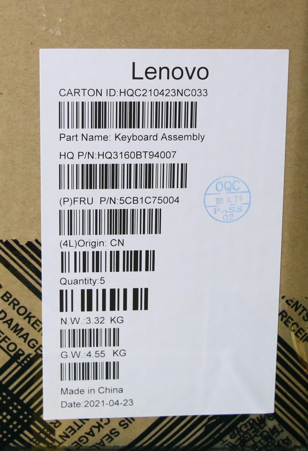 Lenovo Cover Upper Case Asm_Fra H82L5 - 5CB1C75004