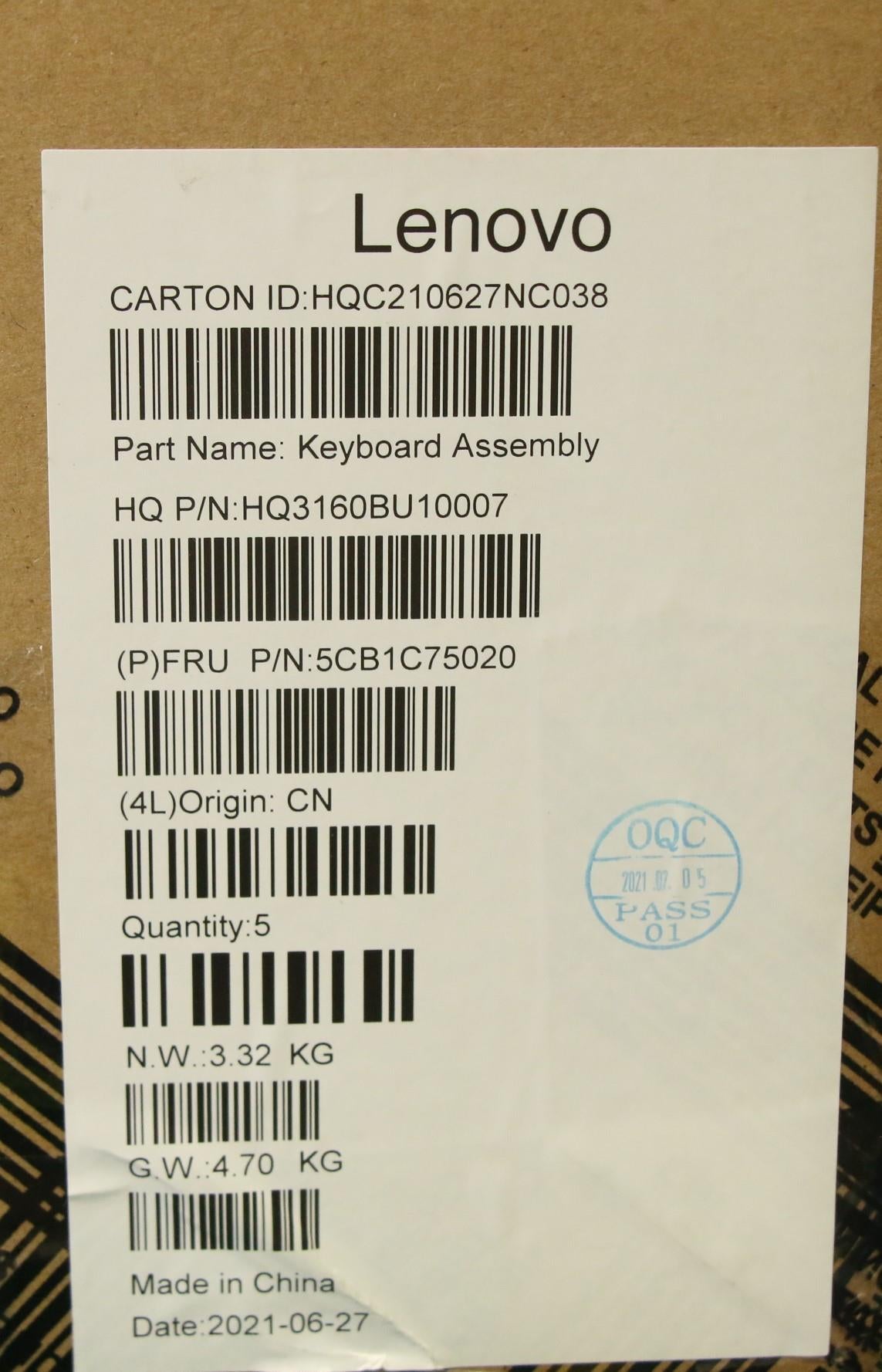 Lenovo Cover Upper Case Asm_Slv H82L5 - 5CB1C75020