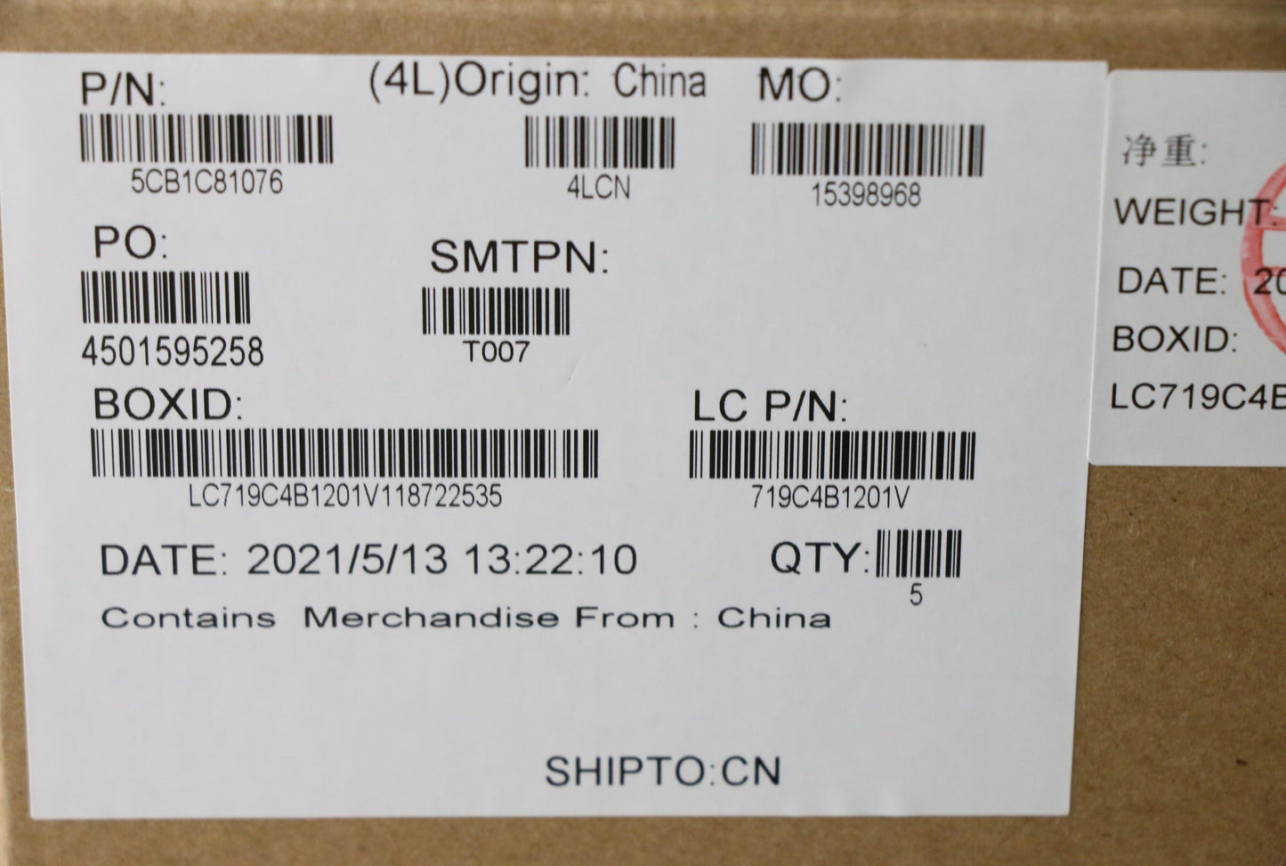 Lenovo Cover Upper Case Asm_Eng L82Kv - 5CB1C81076