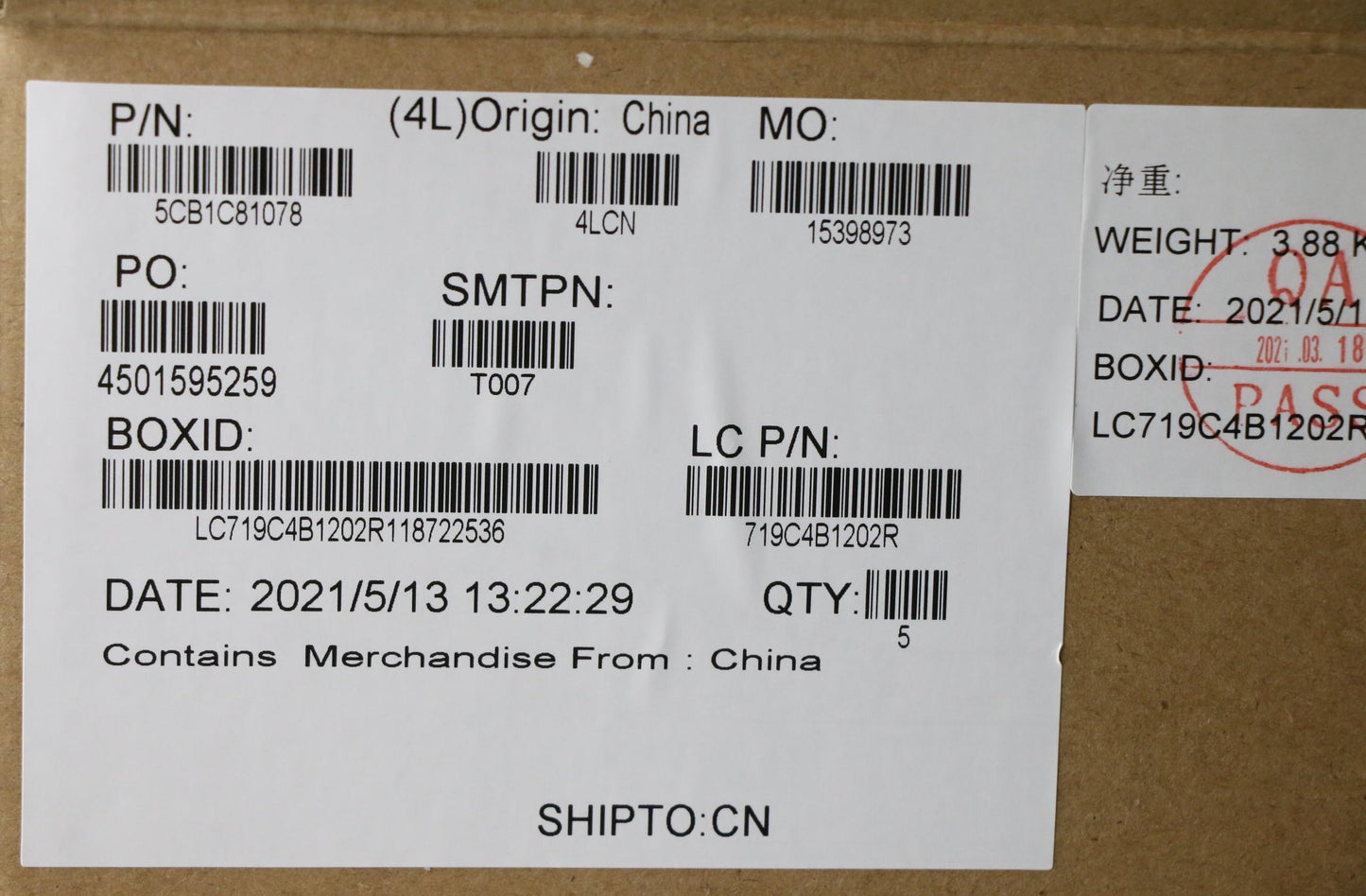 Lenovo Cover Upper Case Asm_Bul L82Kv - 5CB1C81078