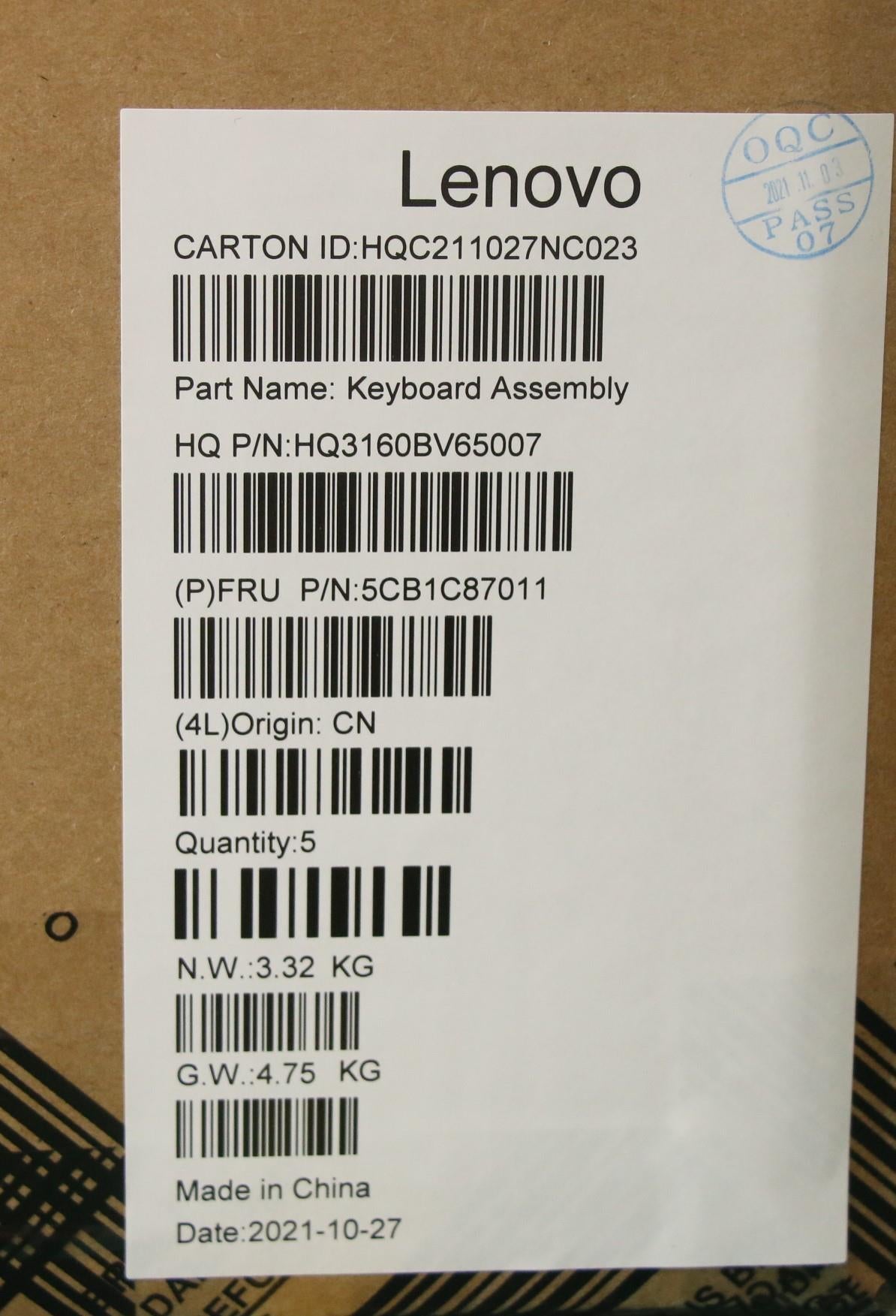 Lenovo Cover Upper Case Asm_Tur H82L9 - 5CB1C87011