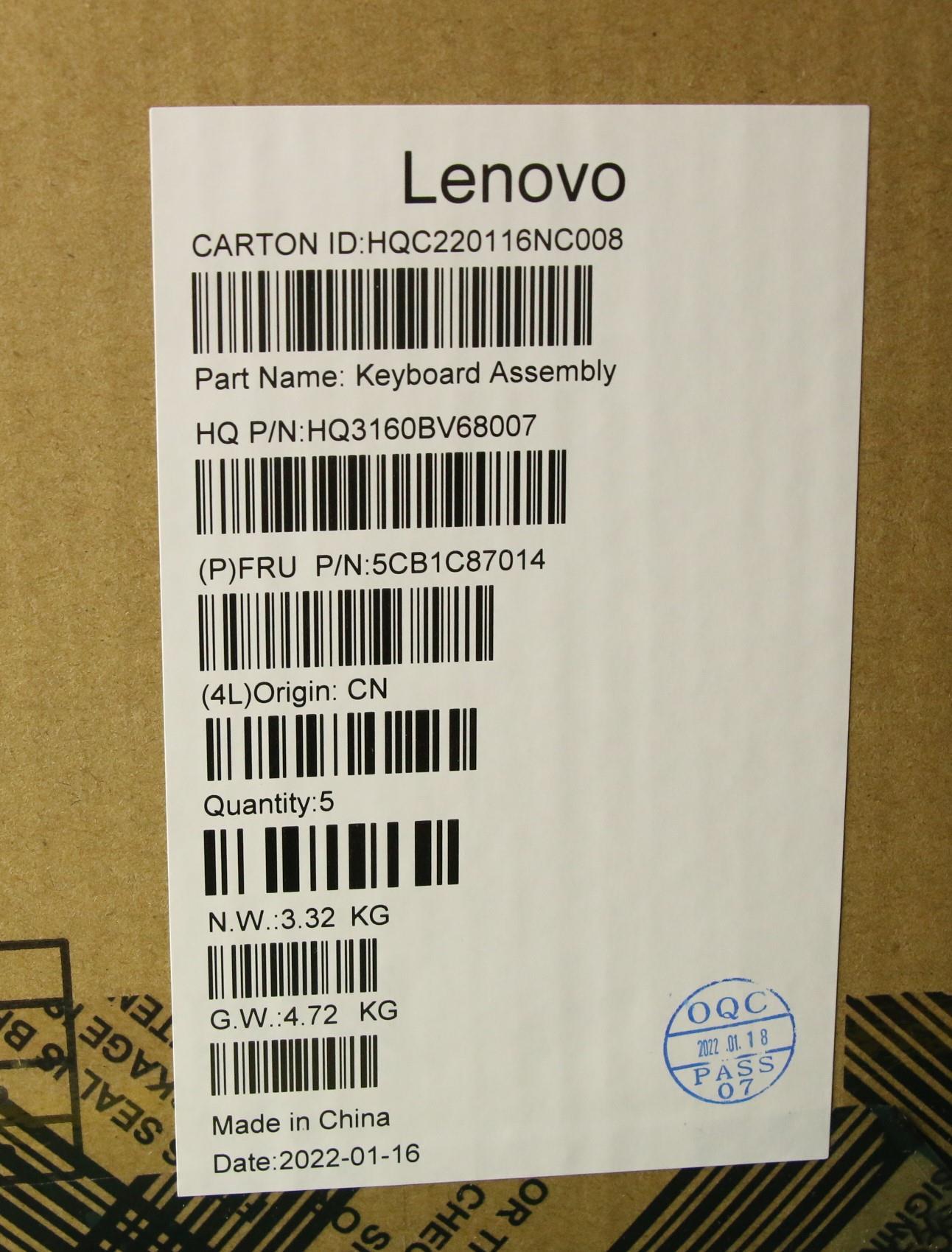 Lenovo Cover Upper Case Asm_Usa Eng H - 5CB1C87014