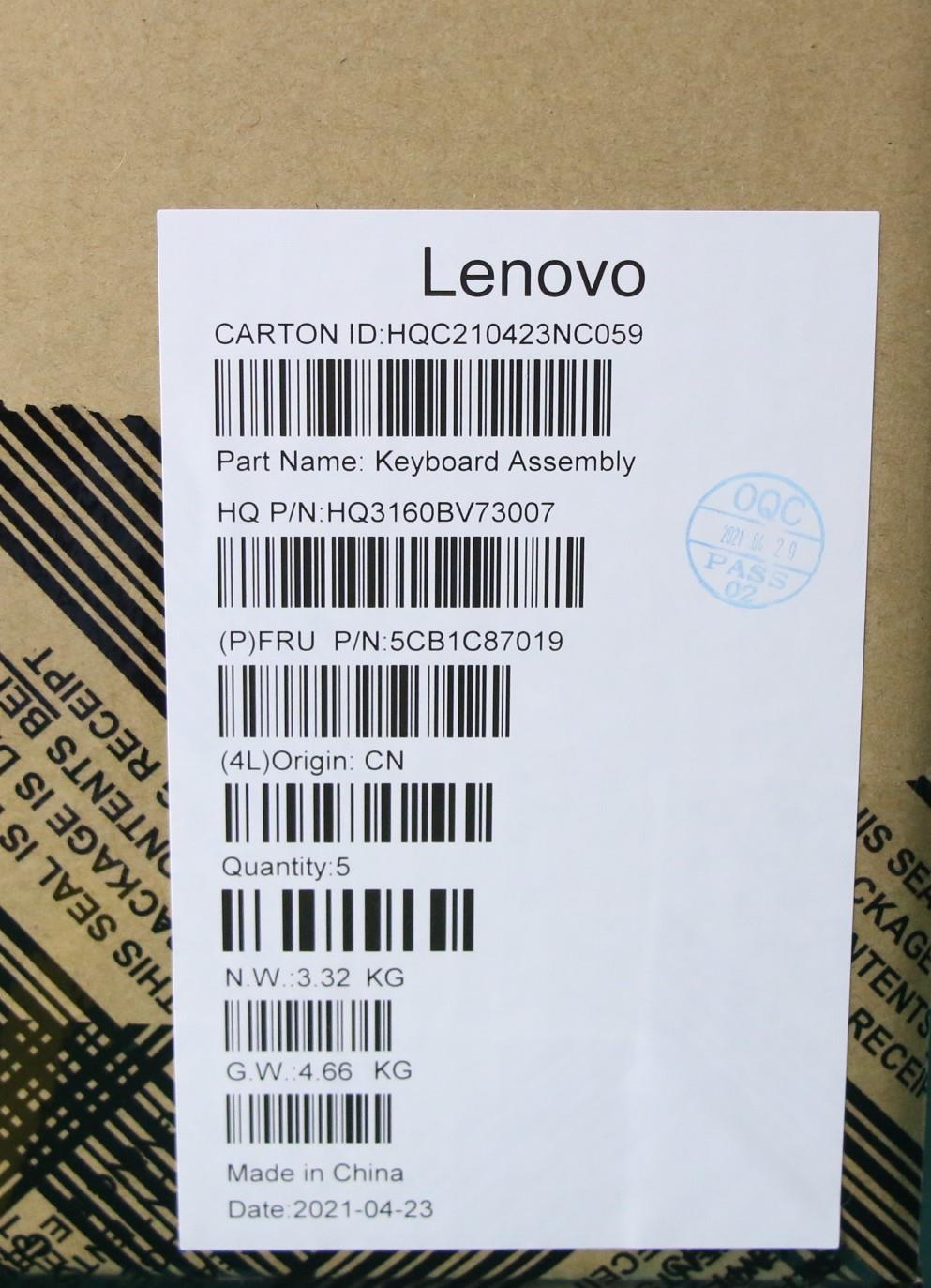Lenovo Cover Upper Case Asm_Cze/Slk H - 5CB1C87019