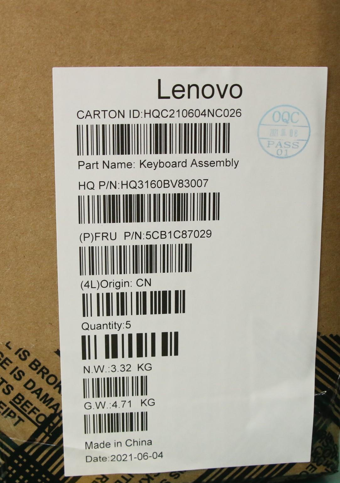 Lenovo Cover Upper Case Asm_Hun H82L9 - 5CB1C87029