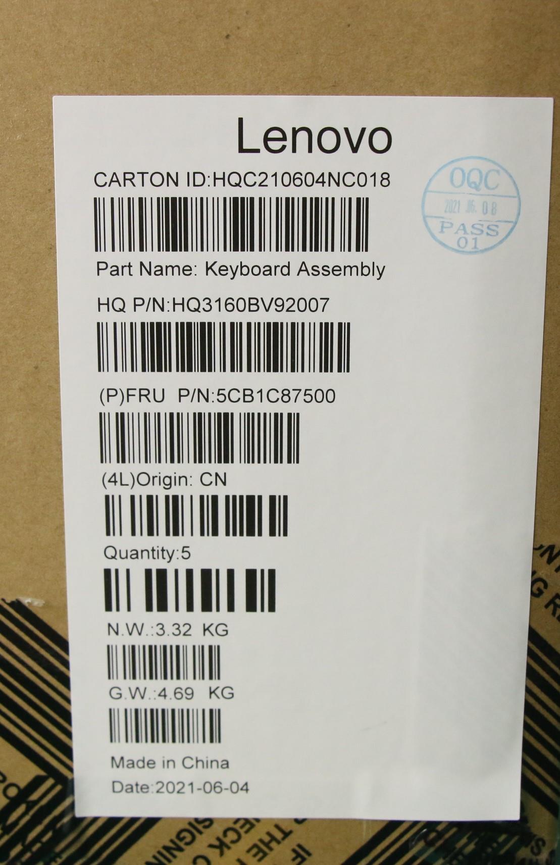 Lenovo Cover Upper Case Asm_Slv H82L9 - 5CB1C87500