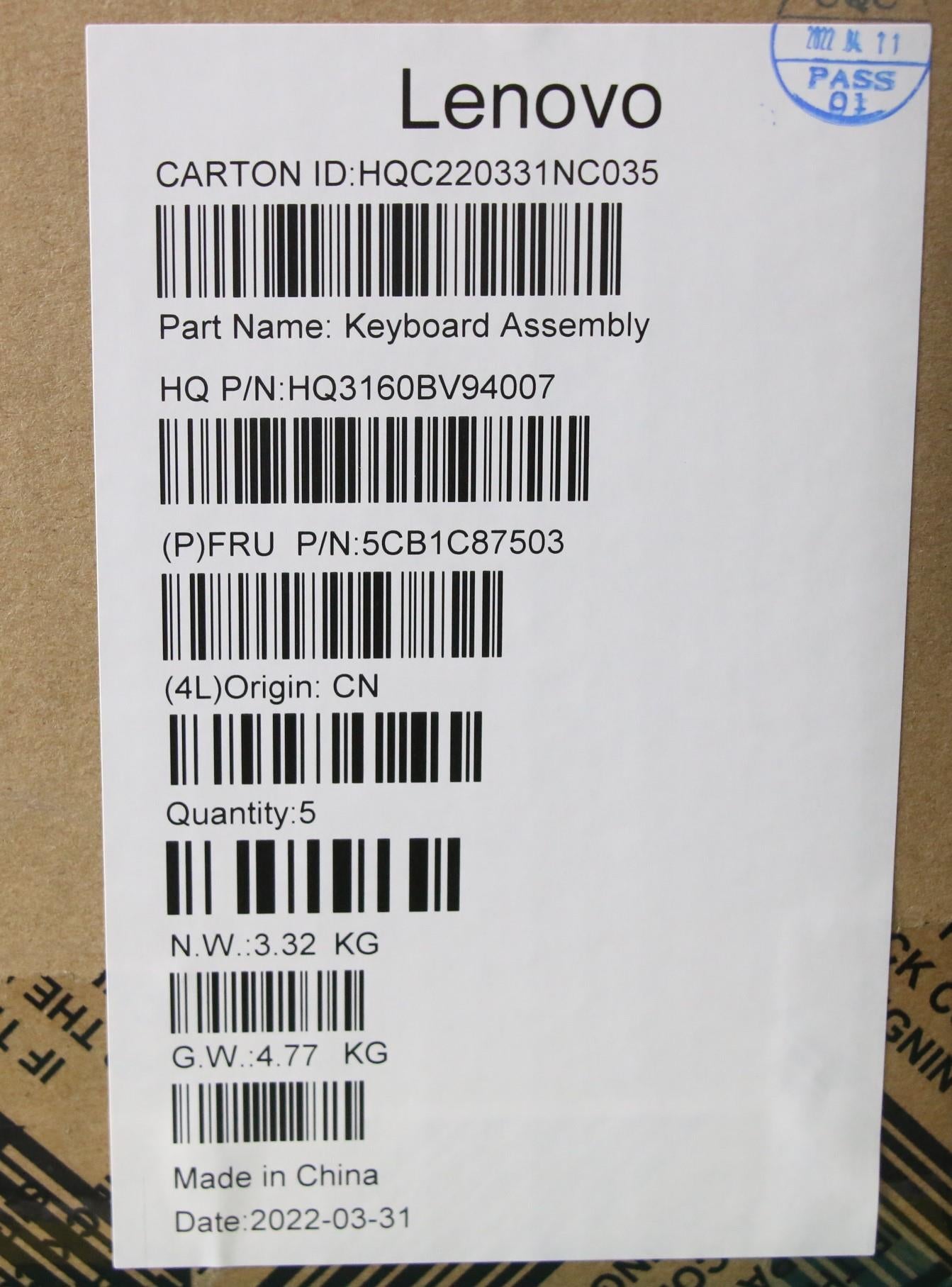 Lenovo Cover Upper Case Asm_Tc H82L9S - 5CB1C87503