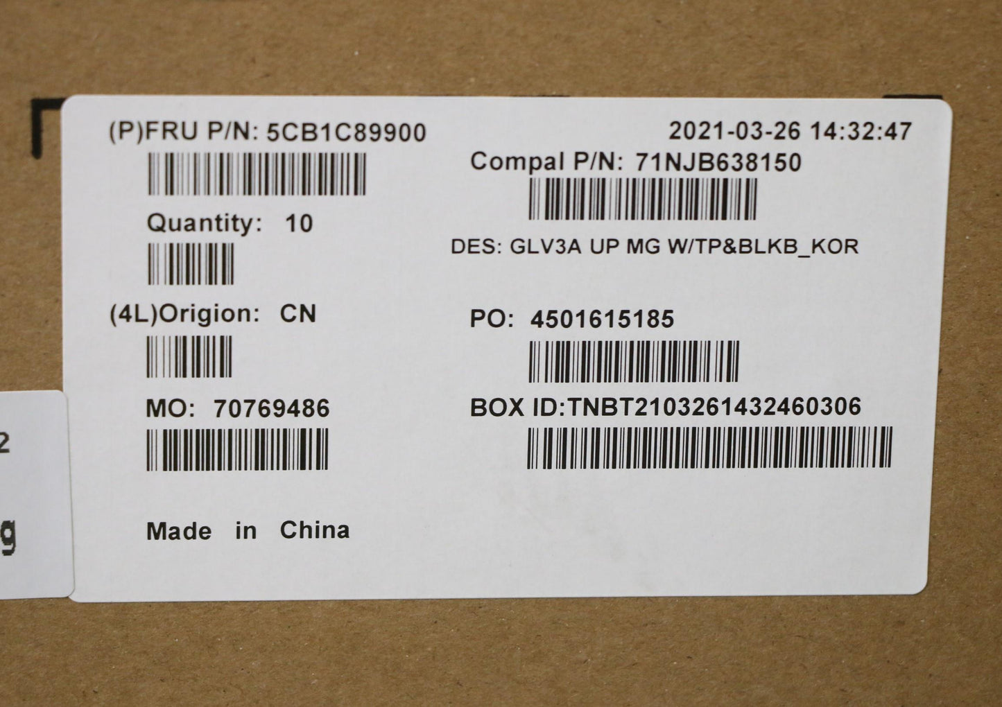 Lenovo Cover Upper Case Asm_Kor C 21A - 5CB1C89900