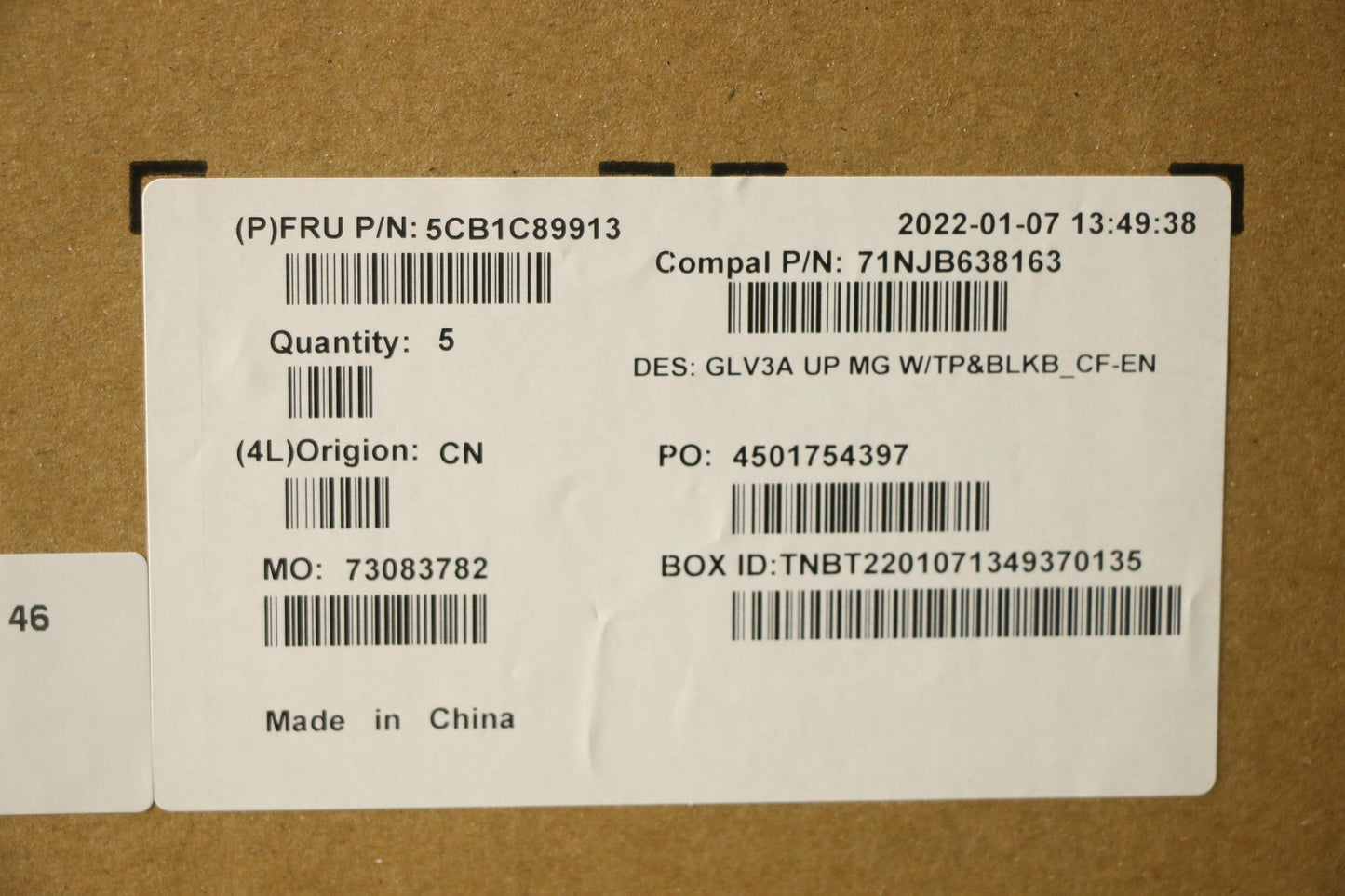 Lenovo Cover Upper Case Asm_Fra/Eng C - 5CB1C89913
