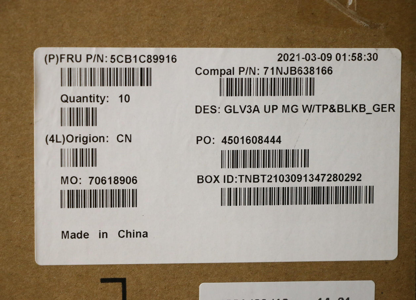 Lenovo Cover Upper Case Asm_Ger C 21A - 5CB1C89916