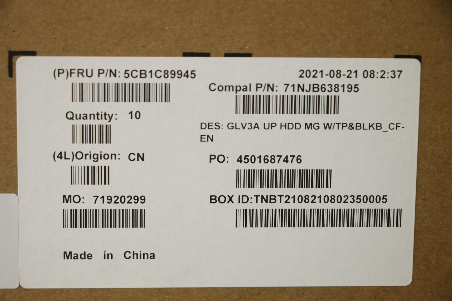 Lenovo Cover Uppercase Asm_Fra/Eng C2 - 5CB1C89945