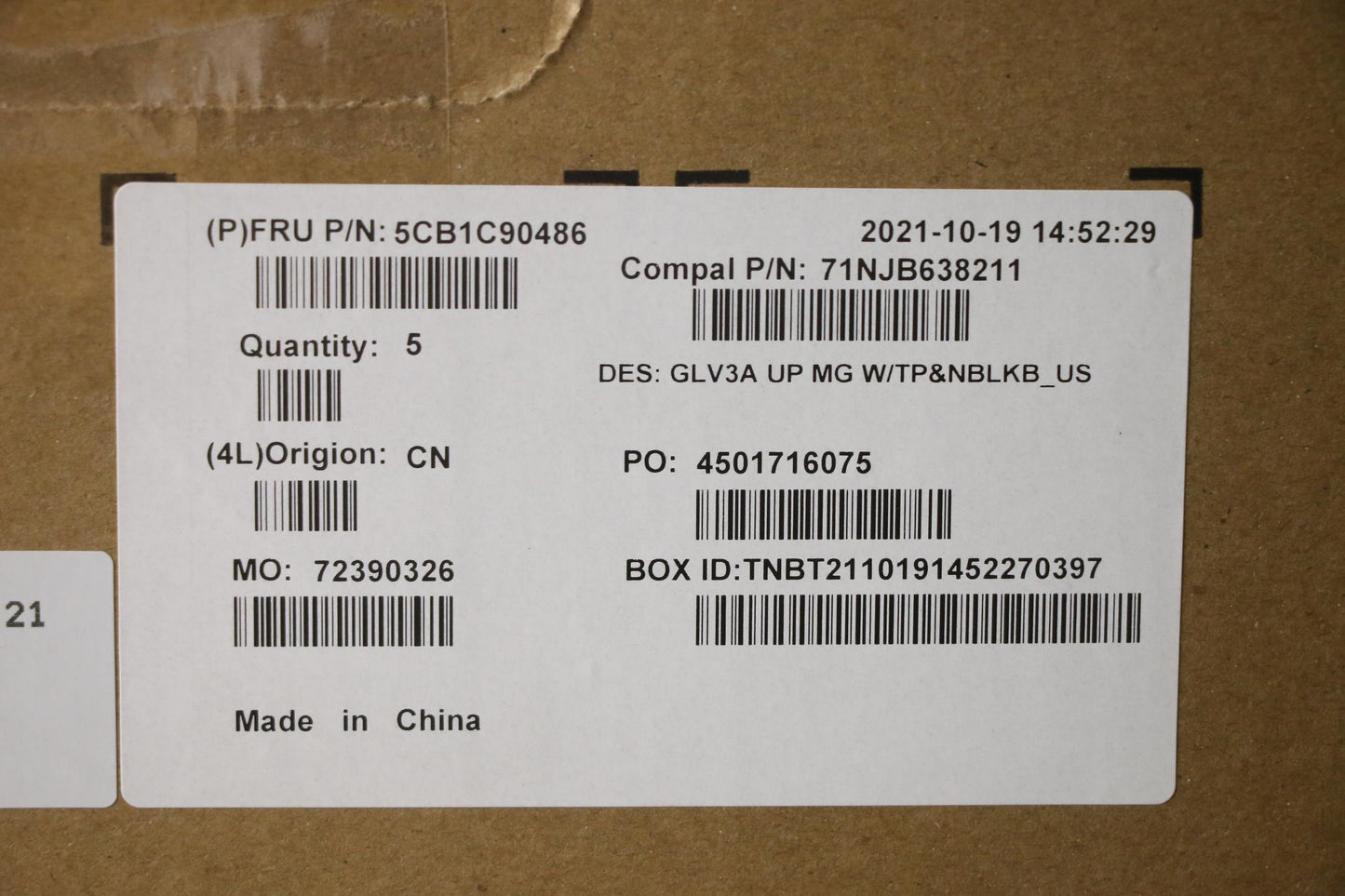 Lenovo Cover Upper Case Asm_Eng C 21A - 5CB1C90486