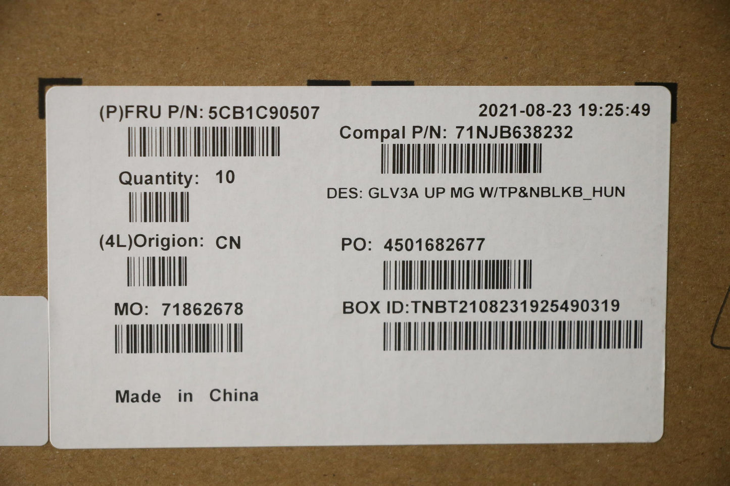 Lenovo Cover Upper Case Asm_Hun C 21A - 5CB1C90507