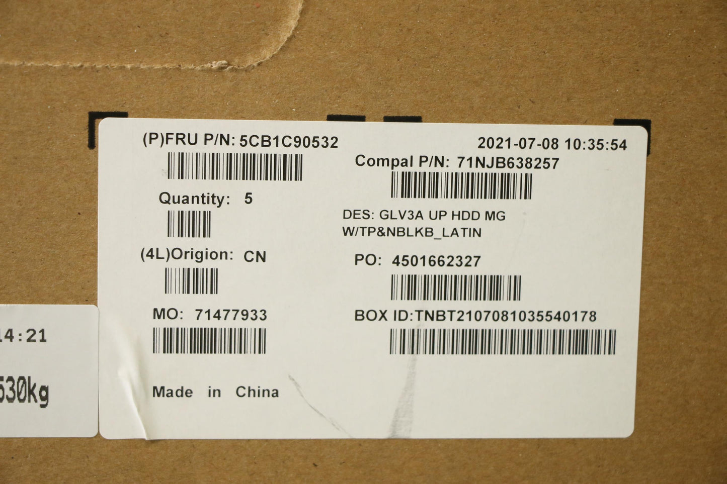 Lenovo Cover Uppercase Asm_La Spa C21 - 5CB1C90532