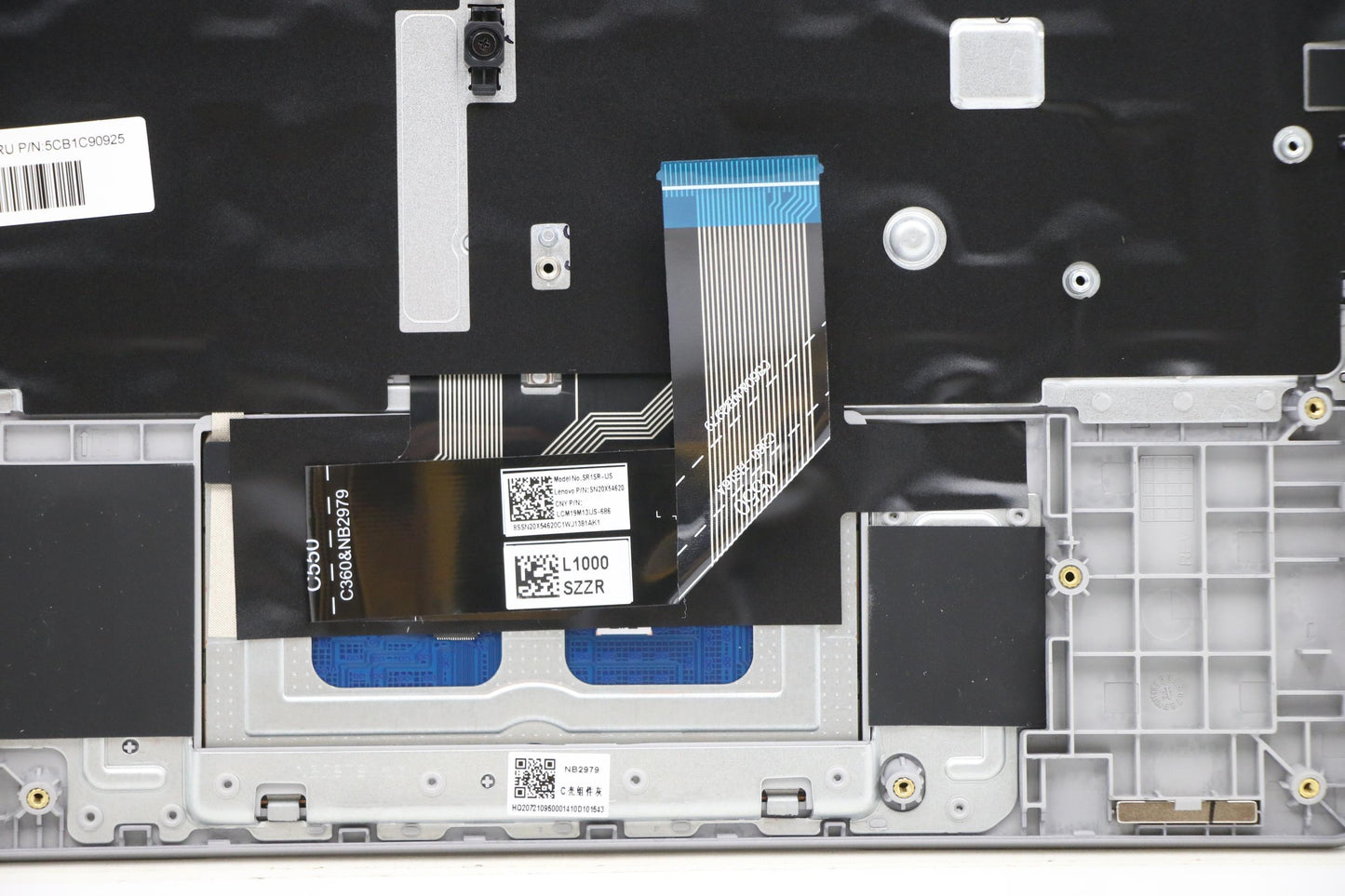 Lenovo C-Cover with Keyboard, USA English Layout, Grey, Non-Backlit - 5CB1C90925