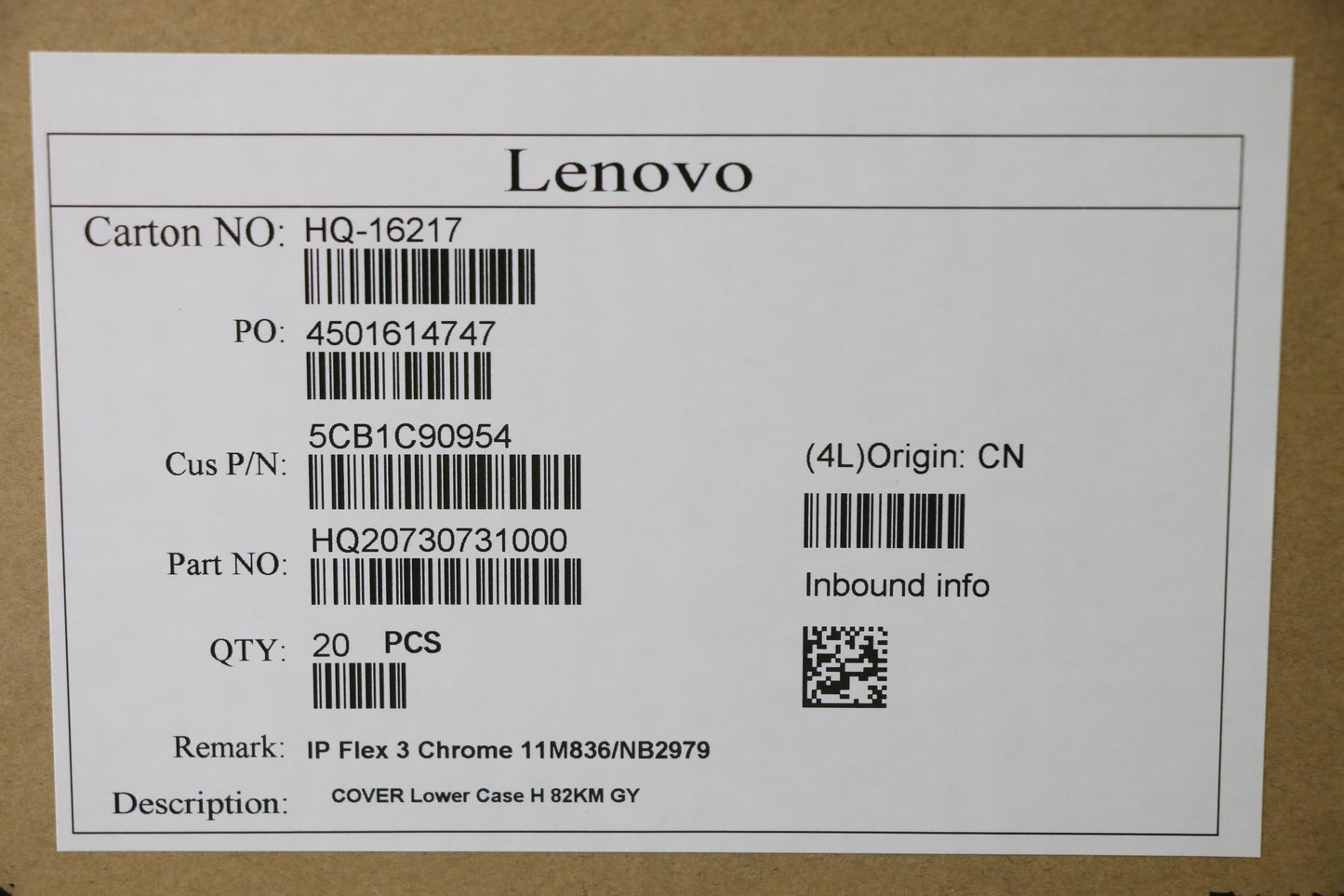 Lenovo Cover Lower Case H 82Km Gy - 5CB1C90954