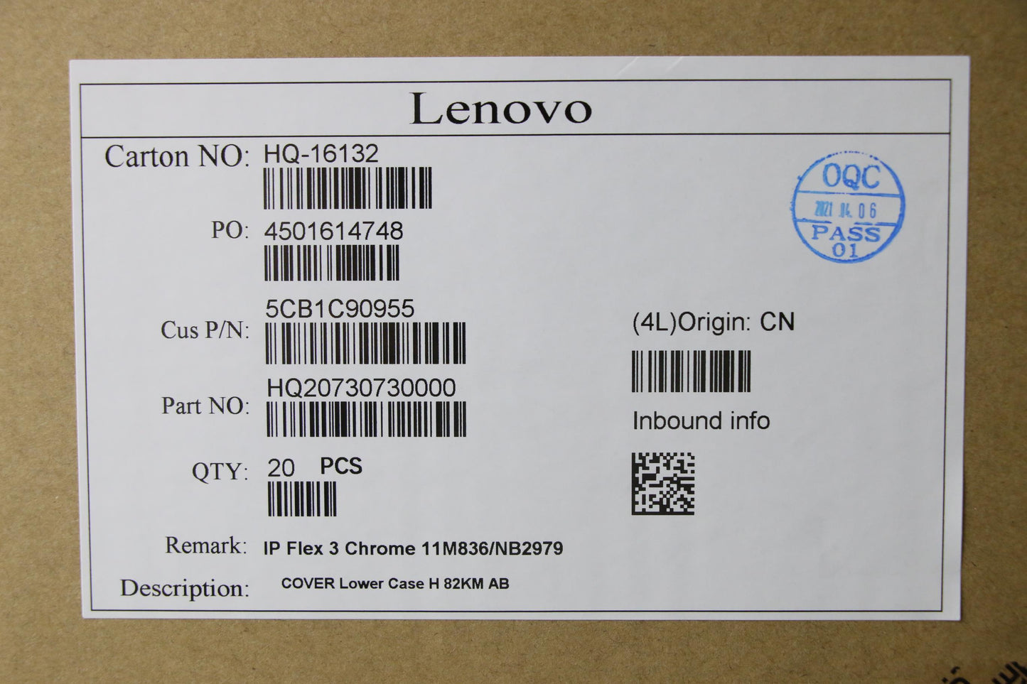 Lenovo Cover Lower Case H 82Km Ab - 5CB1C90955