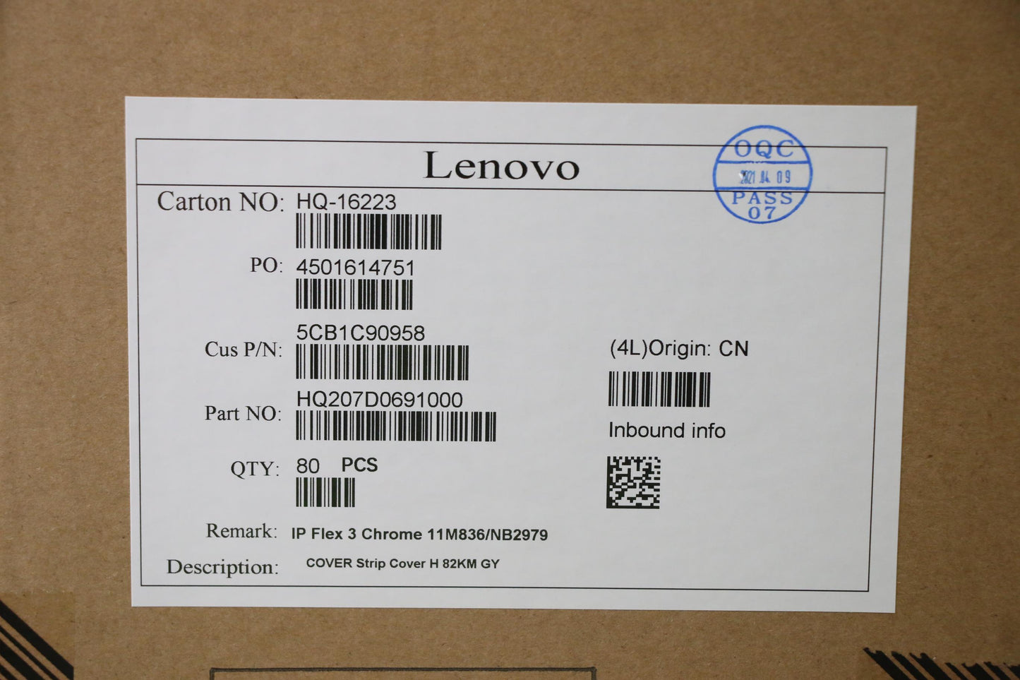 Lenovo Cover Strip Cover H 82Km Gy - 5CB1C90958