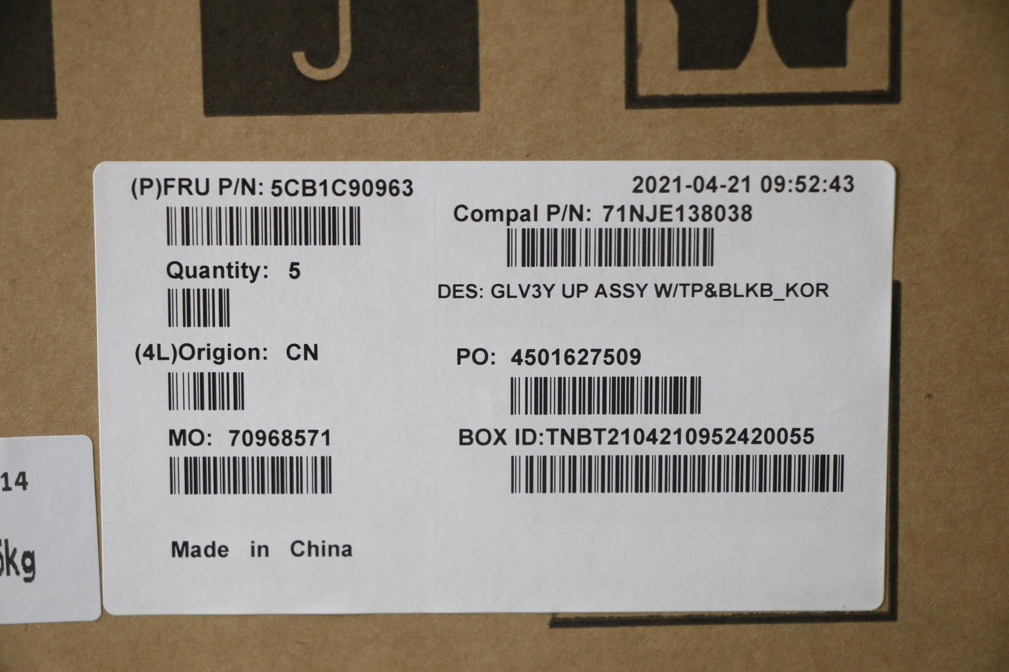 Lenovo Cover Upper Case Asm_Kor C 20W - 5CB1C90963