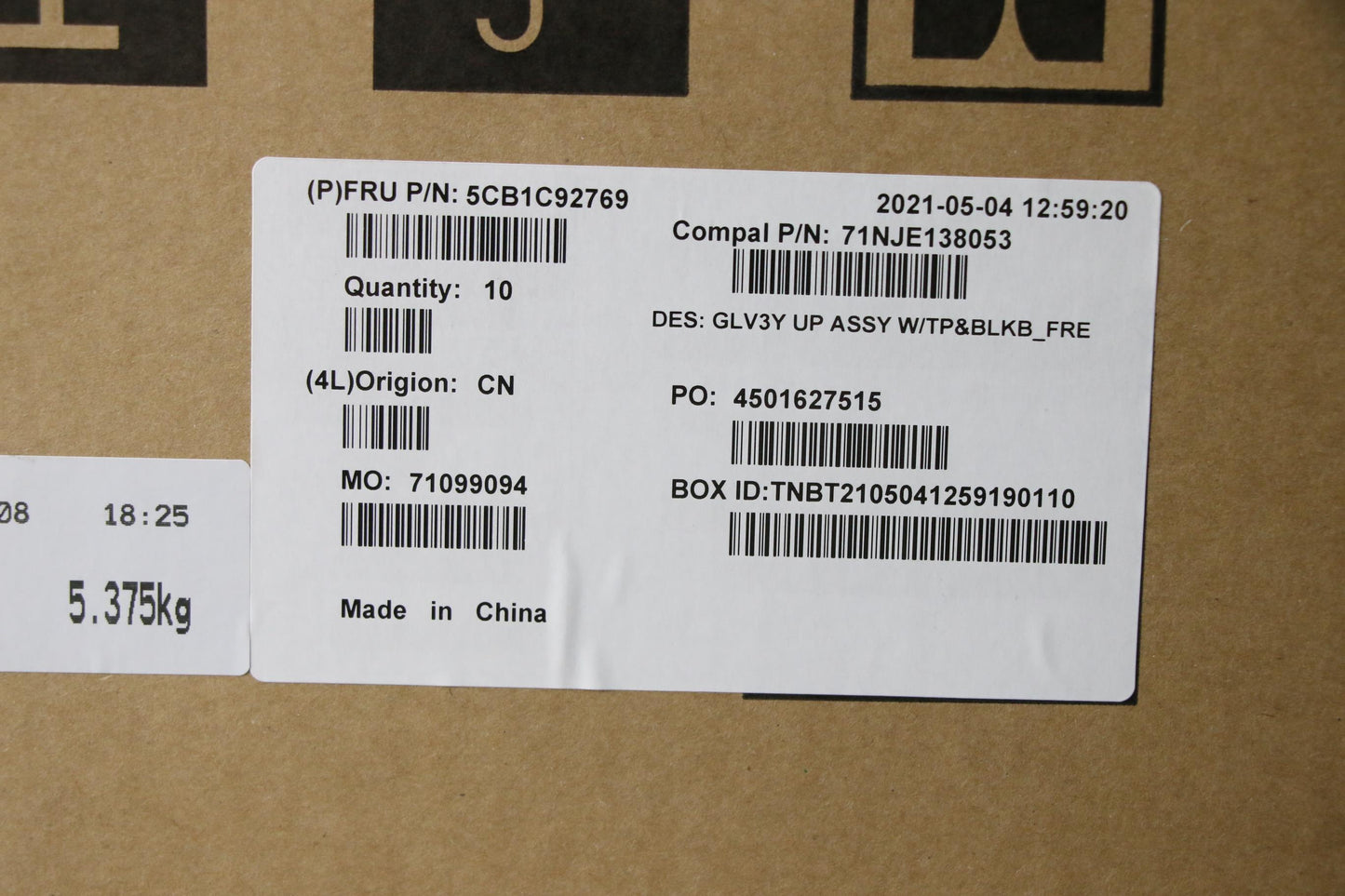 Lenovo Cover Upper Case Asm_Fra C 20W - 5CB1C92769
