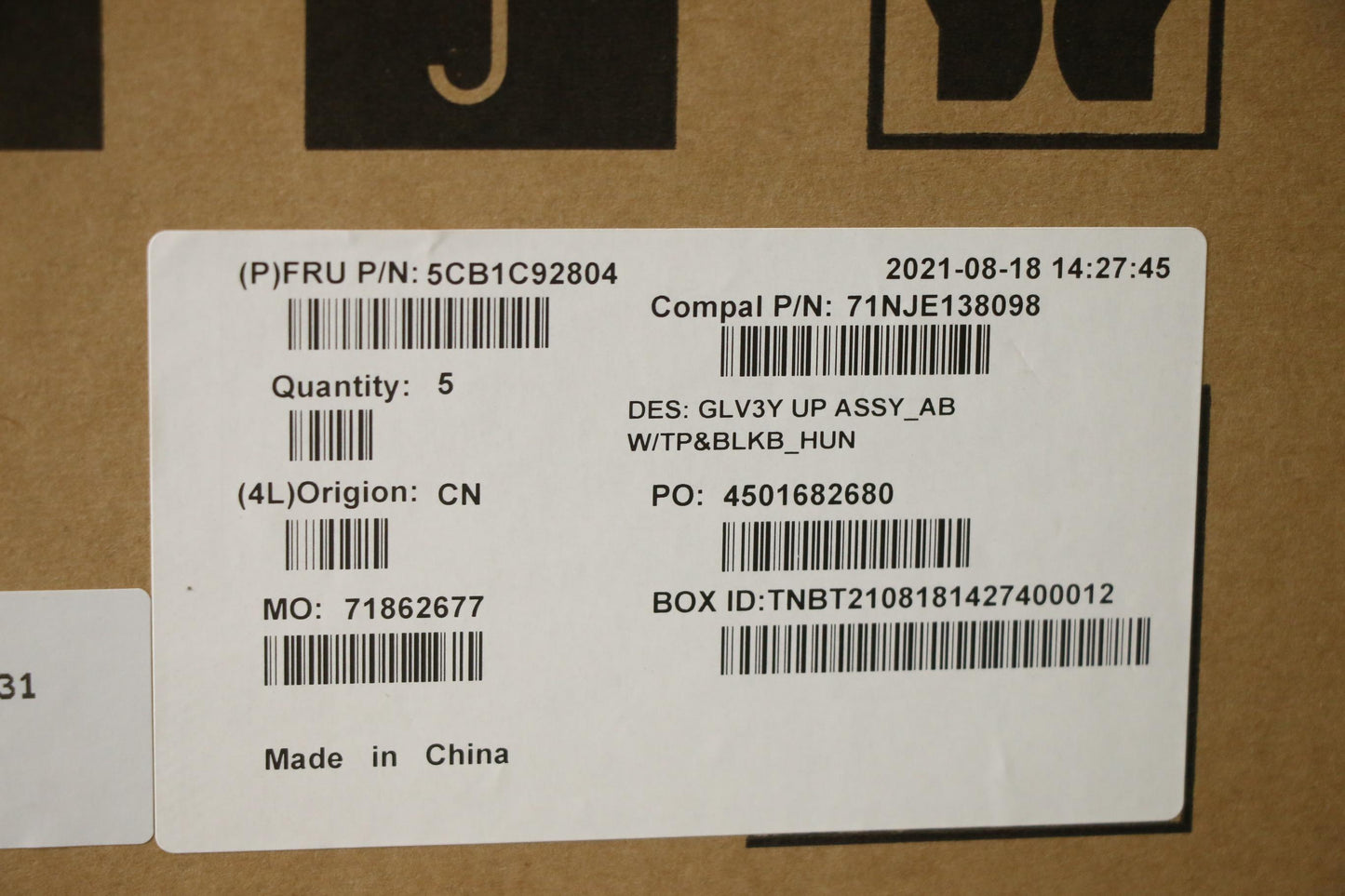 Lenovo Cover Upper Case Asm_Hun C20We - 5CB1C92804