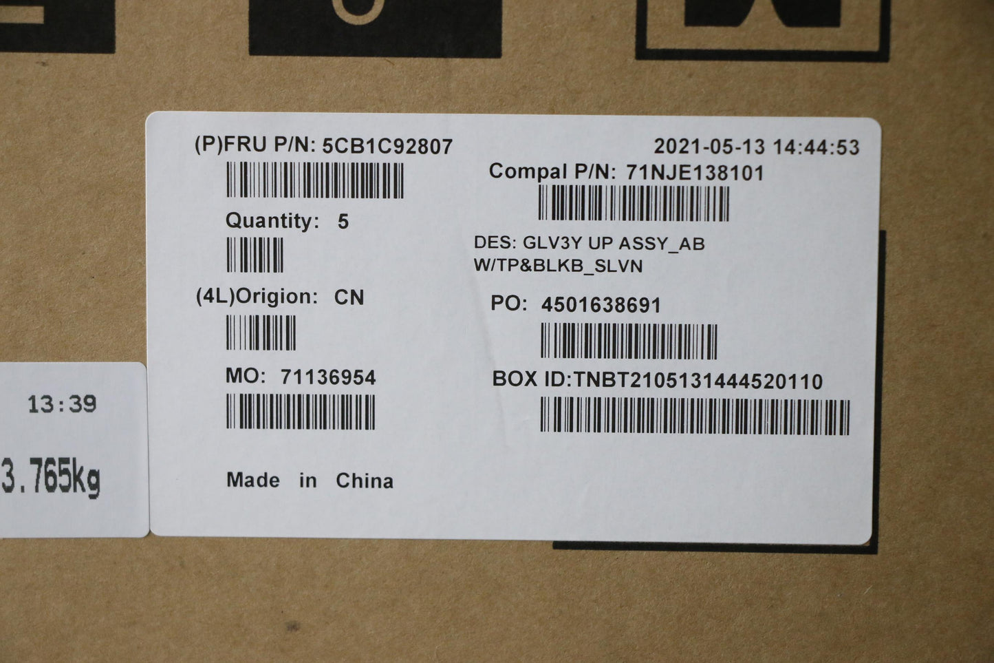 Lenovo Cover Upper Case Asm_Slv C20We - 5CB1C92807