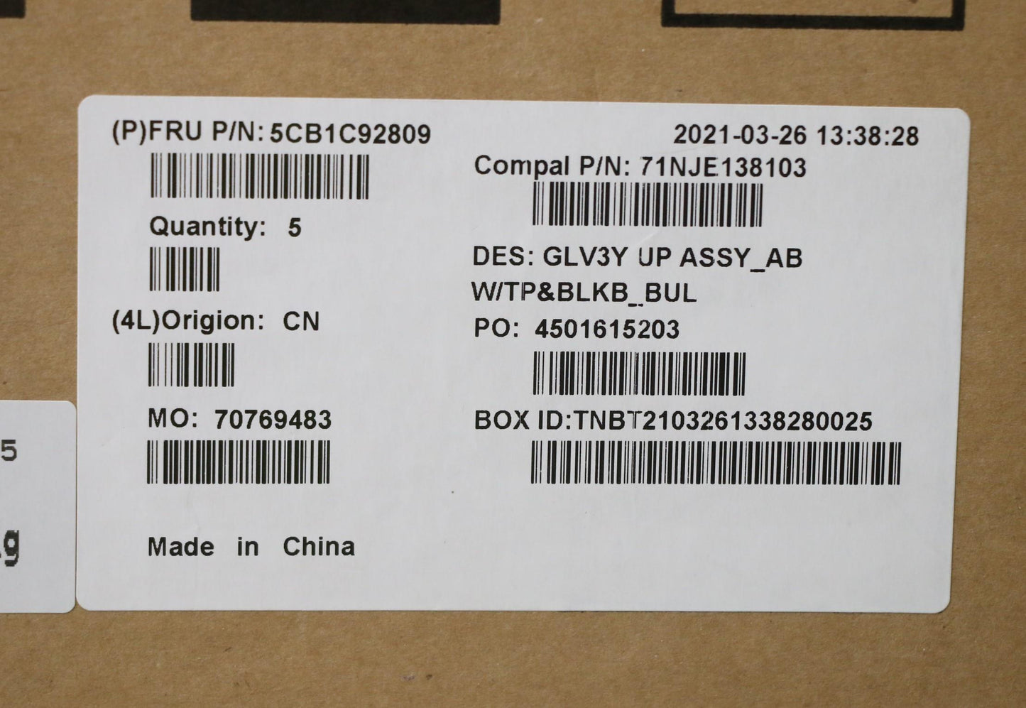 Lenovo Cover Upper Case Asm_Bul C20We - 5CB1C92809