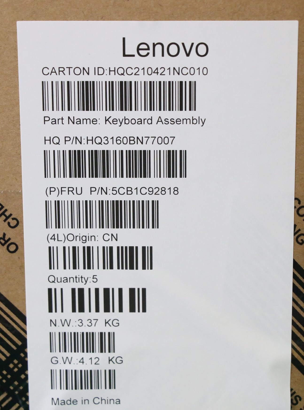 Lenovo Cover Upper Case Asm_Eng H 82K - 5CB1C92818