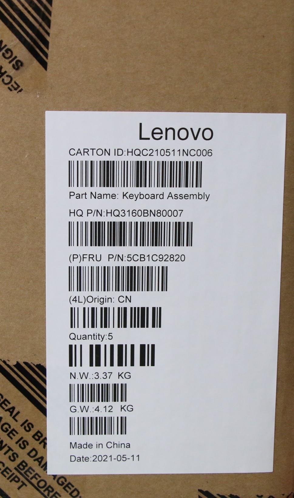 Lenovo Cover Upper Case Asm_Fra/Eng H - 5CB1C92820